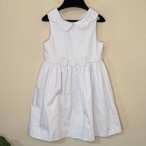 Florence Eiseman White Pique Applique Flower Dress Girls Size 5